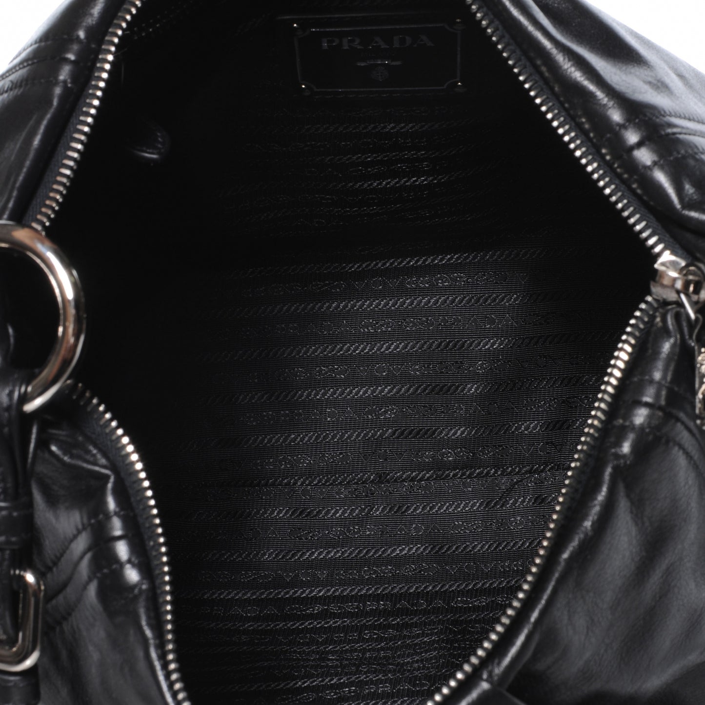 Soft Calf Pleated Hobo Nero Black
