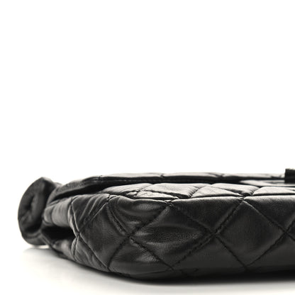 Chanel Lambskin Quilted Medium Roll Reissue Clutch Black 9 of 10