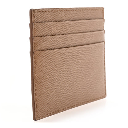 Prada Saffiano Triangle Card Holder Caramel 3 of 7