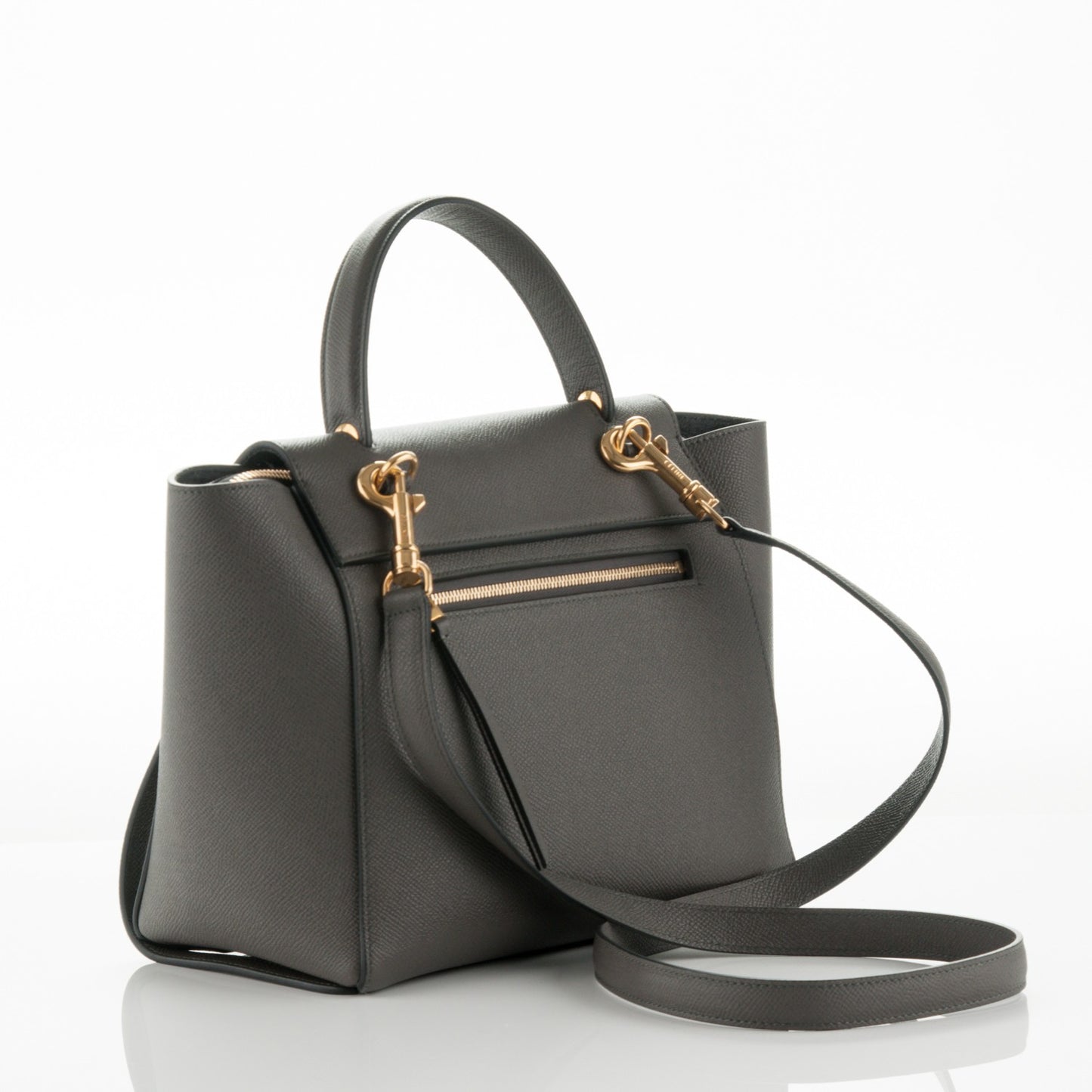 Grained Calfskin Micro Belt Bag Grey