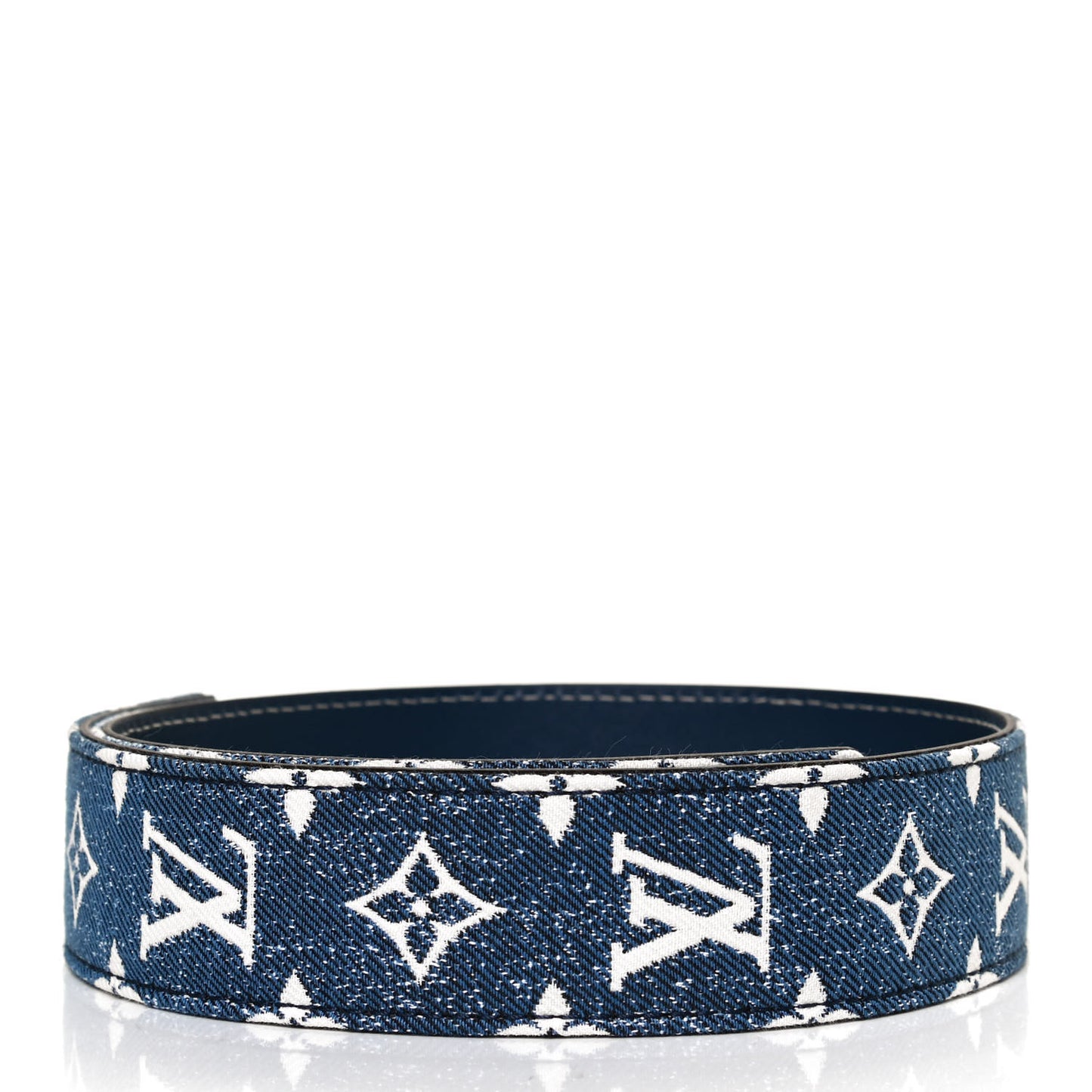 Denim Monogram Jacquard Bandouliere Shoulder Strap Bleu