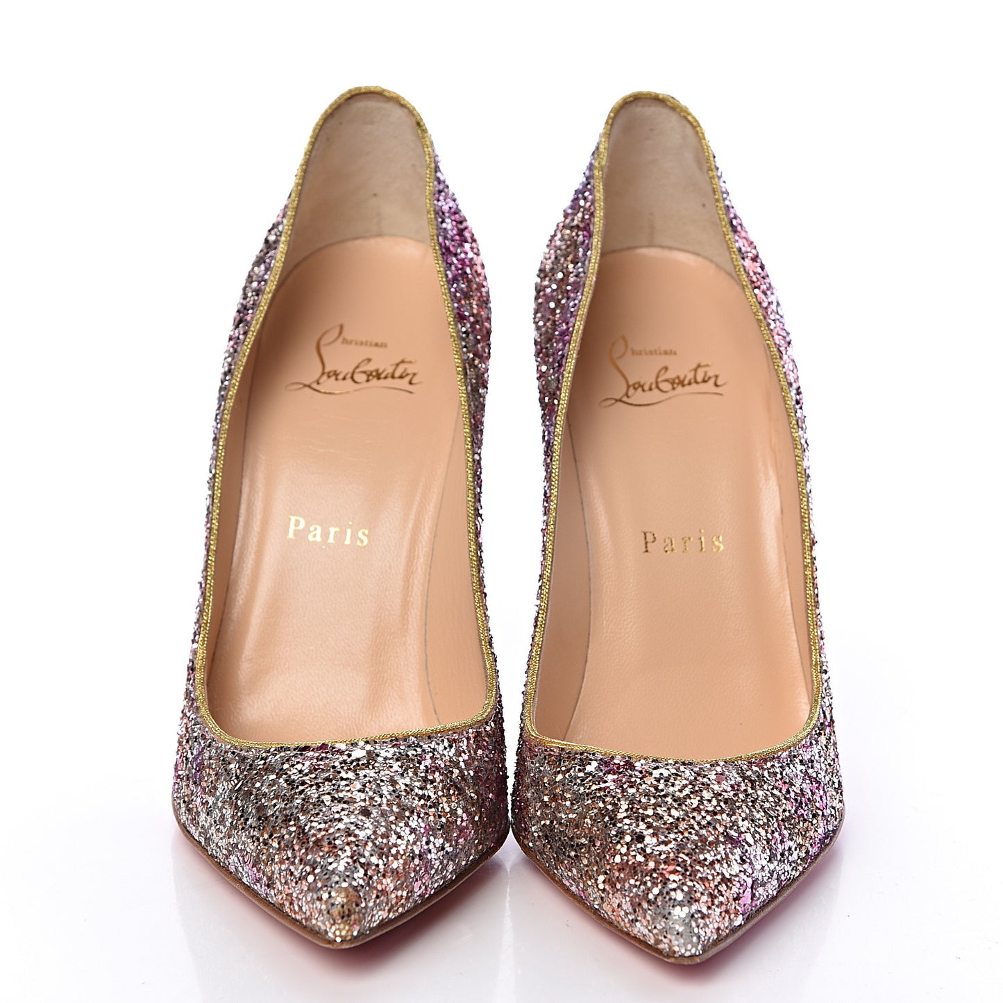 Glitter Aqua Ruban Met Pigalle Follies 100 Pumps 36.5 Rosette Gold