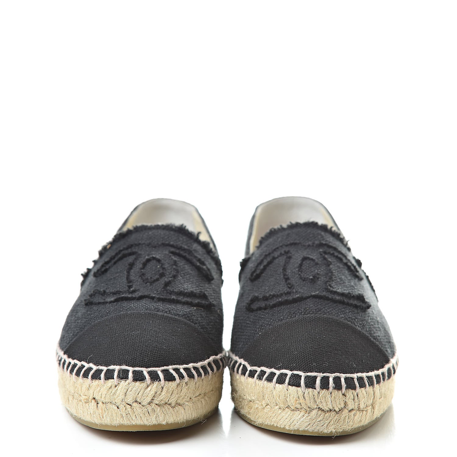 Chanel Linen CC Espadrilles 37 Black 2 of 10