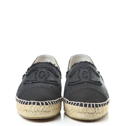 Chanel Linen CC Espadrilles 37 Black 2 of 10