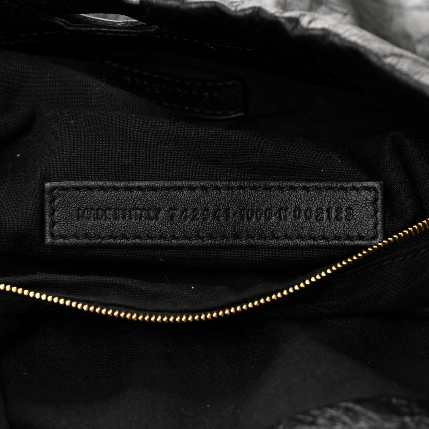 Crushed Calfskin Crush Medium Chain Tote  Black