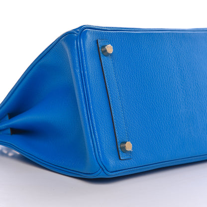 Hermes Chevre Mysore Horseshoe Birkin 30 Bleu Hydra Bleu Paon 9 of 34