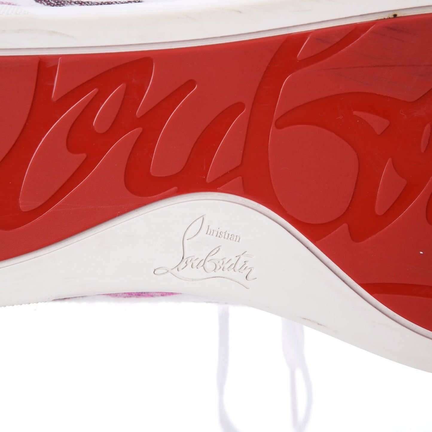 Metallic Fabric Lurex Embellished Lips Print Gondolastrass Sneakers 41 White
