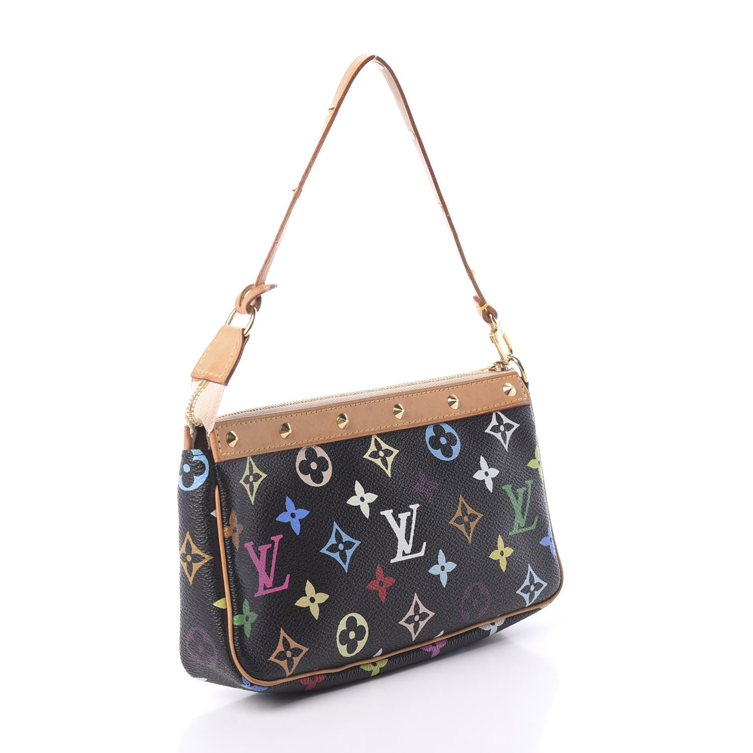 Louis Vuitton Monogram Multicolor Pochette Accessories Black 3 of 9