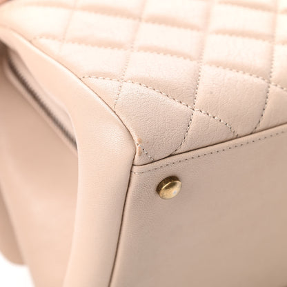 Chanel Shiny Sheepskin Quilted Large Trapezio Flap Beige 12 of 13