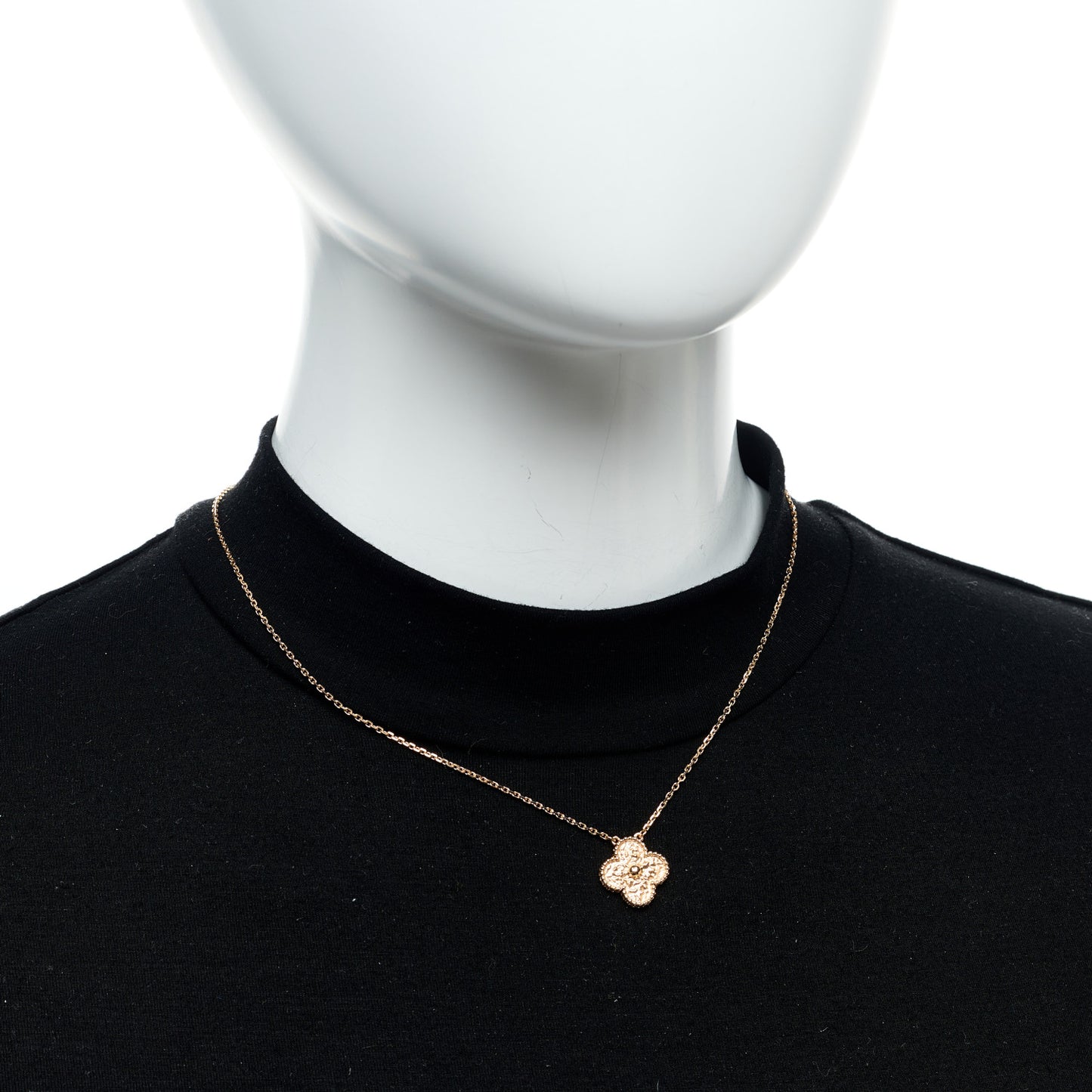18K Rose Gold Vintage Alhambra Pendant Necklace