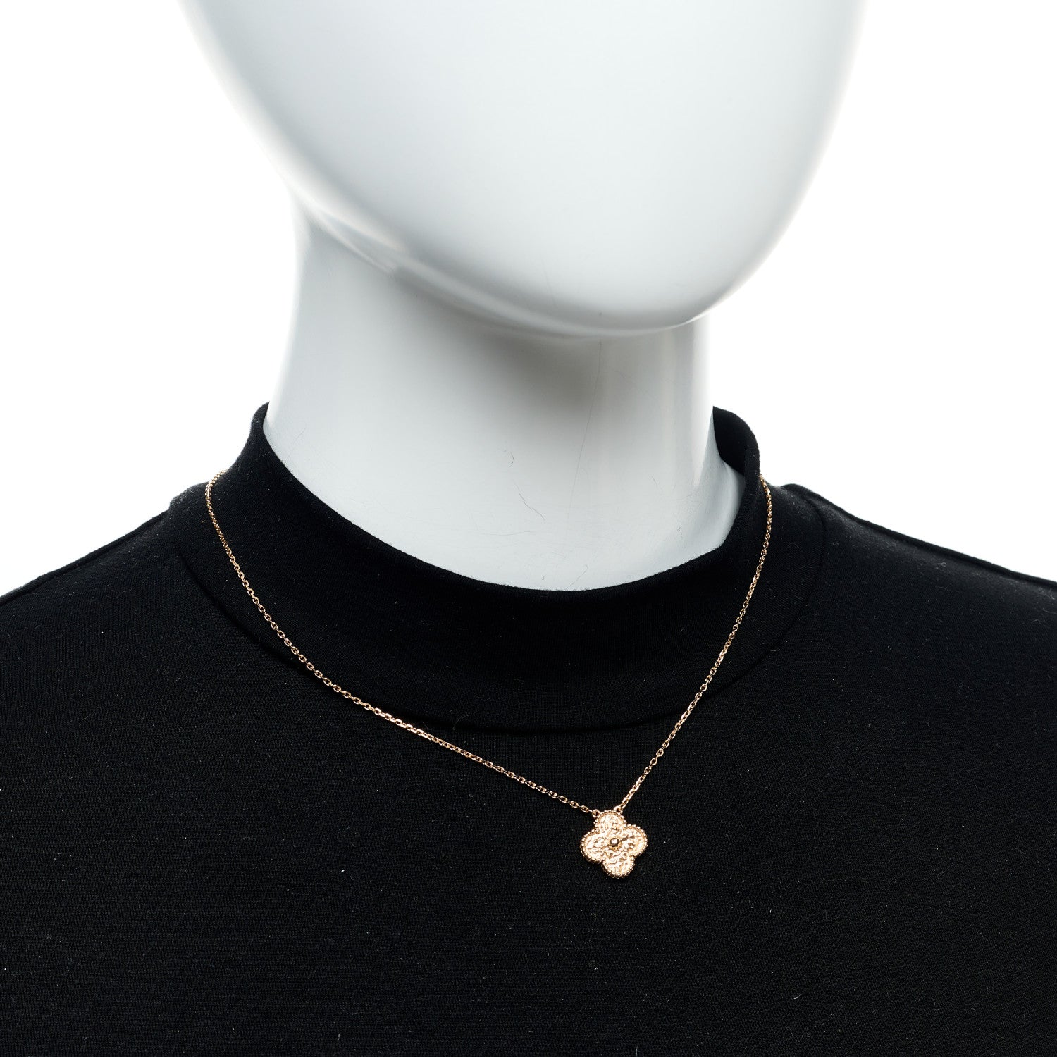 Van Cleef & Arpels 18K Rose Gold Vintage Alhambra Pendant Necklace 2 of 5