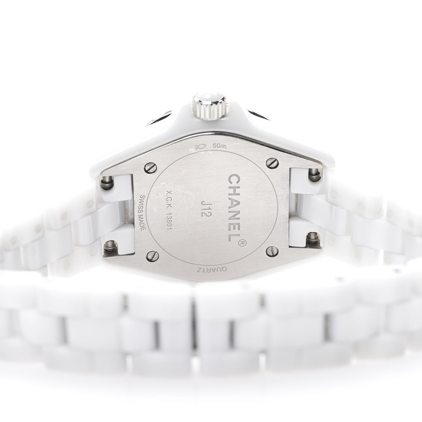 Stainless Steel Ceramic Diamond Mother of Pearl 29mm J12 Quartz Watch White