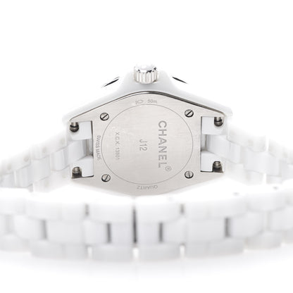 Chanel Stainless Steel Ceramic Diamond Mother of Pearl 29mm J12 Quartz Watch White 4 of 7