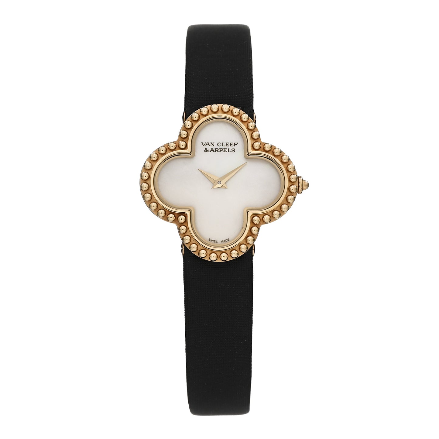 18K Yellow Gold Satin Mother of Pearl 26mm Alhambra Quartz Watch