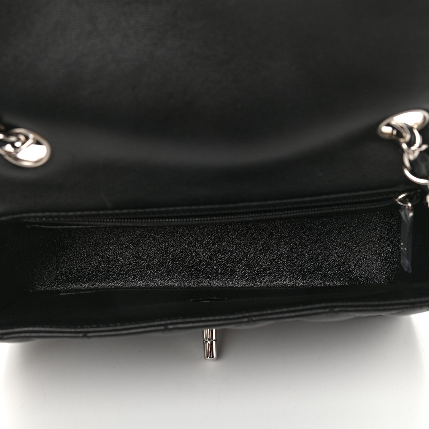 Lambskin Quilted Mini Rectangular Flap Black