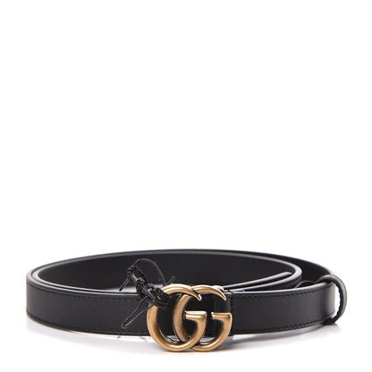 Gucci Calfskin Double G 20mm Belt 90 36 Black 1 of 6
