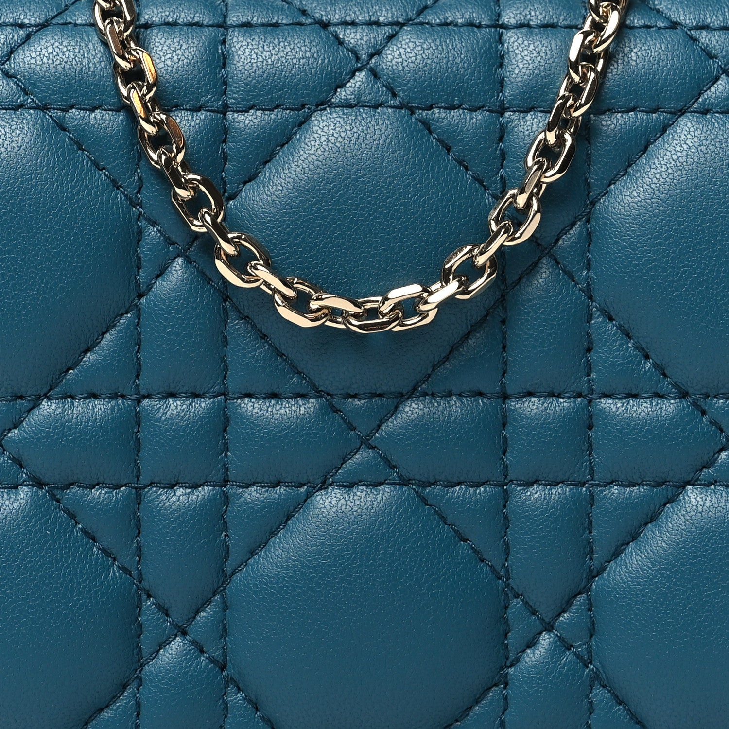 Christian Dior Lambskin Cannage Nano Lady Dior Pouch Deep Ocean 8 of 13