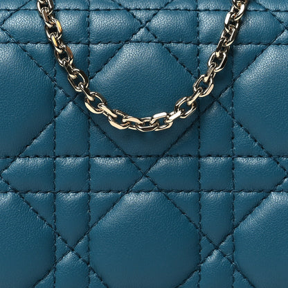 Christian Dior Lambskin Cannage Nano Lady Dior Pouch Deep Ocean 8 of 13