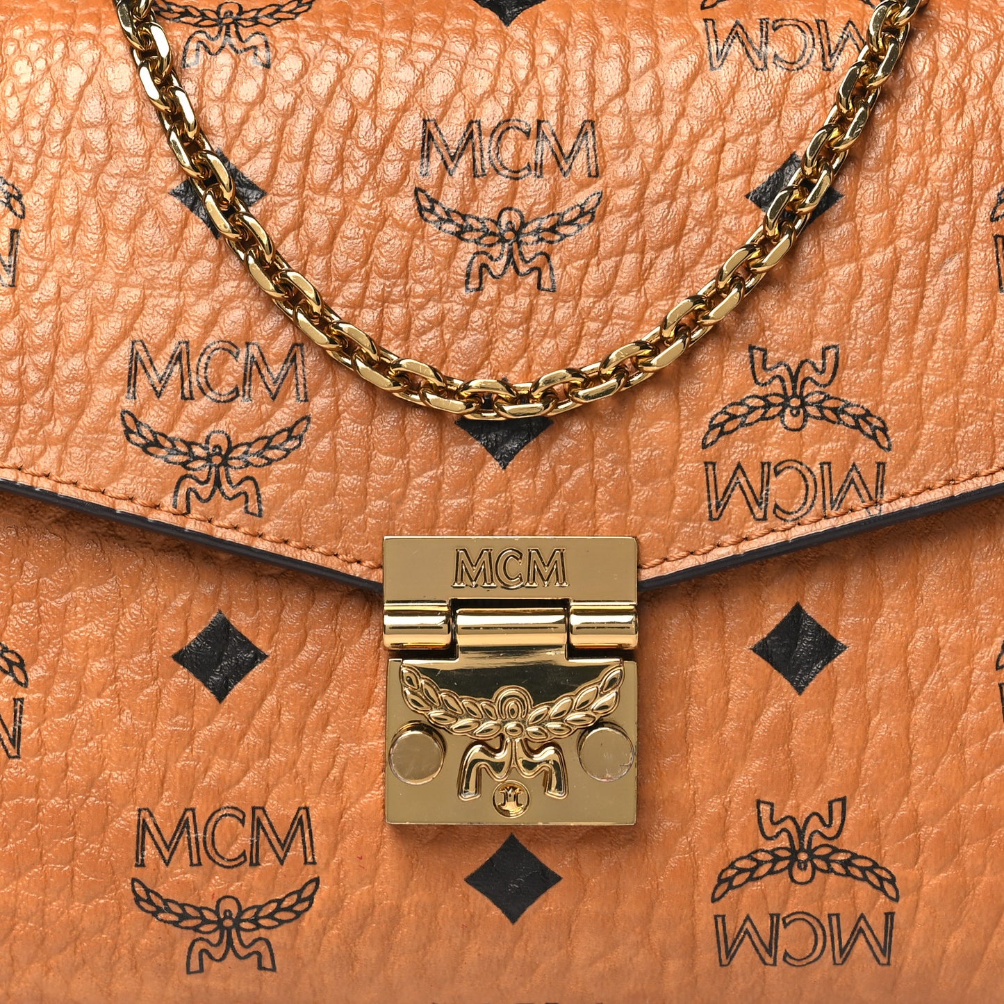Visetos Medium Patricia Wallet On Chain Cognac