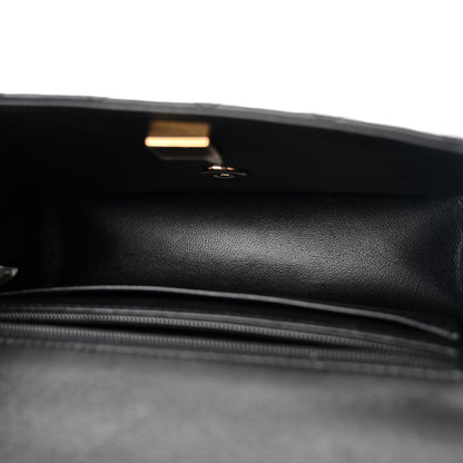 Chanel Lambskin Quilted Mini Top Handle Rectangular Flap Black 5 of 12