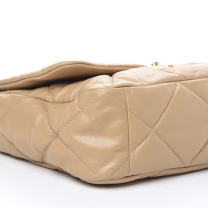 Chanel Lambskin Quilted Maxi 19 Flap Dark Beige 7 of 9