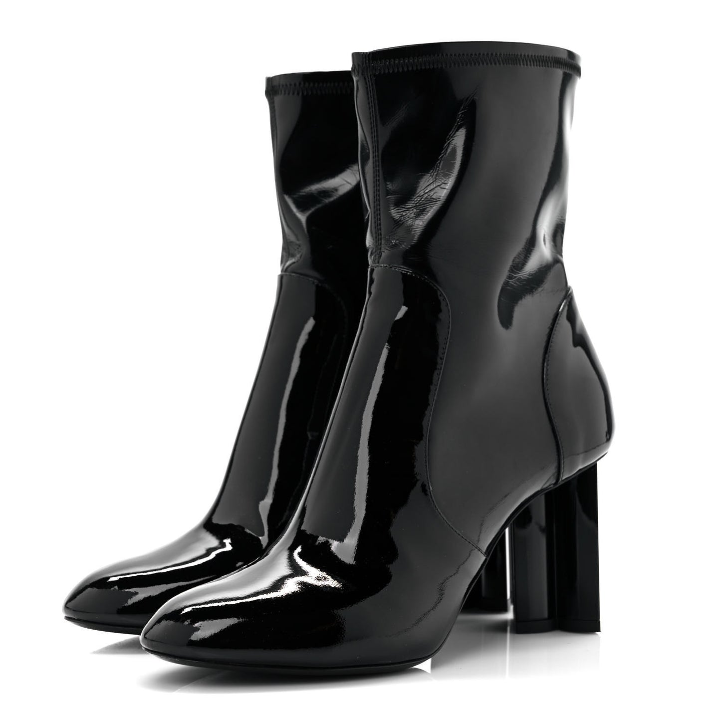 Patent Silhouette Ankle Boots 38.5 Black