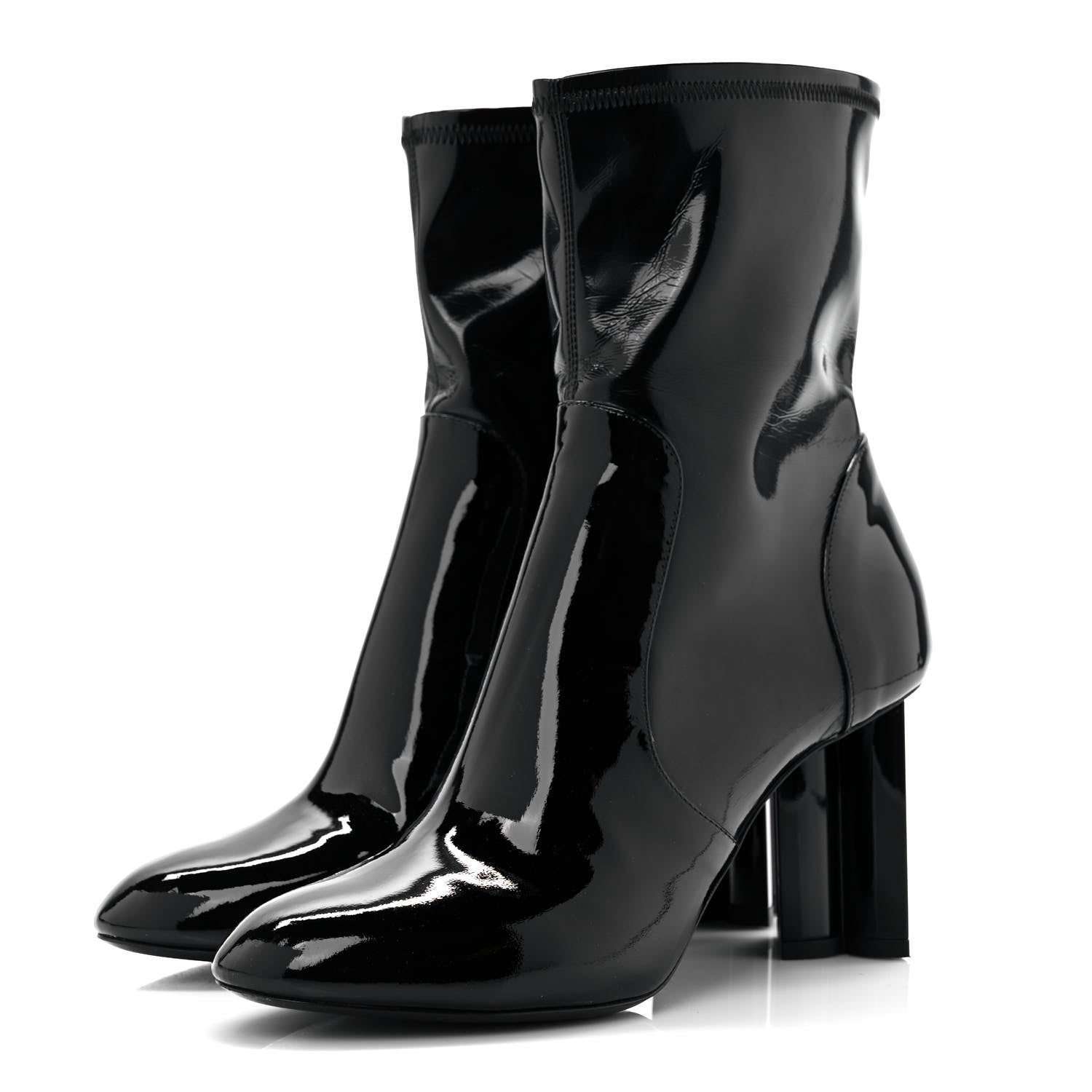 Louis Vuitton Patent Silhouette Ankle Boots 38.5 Black 3 of 8