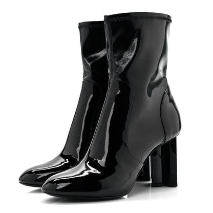 Louis Vuitton Patent Silhouette Ankle Boots 38.5 Black 3 of 8