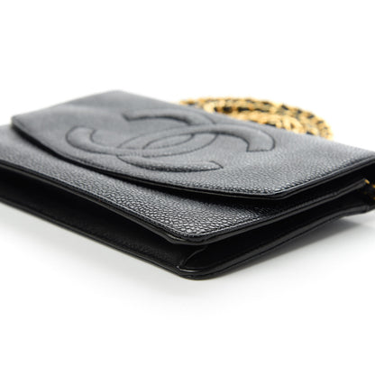 Chanel Caviar Timeless CC Wallet On Chain WOC Black 7 of 11
