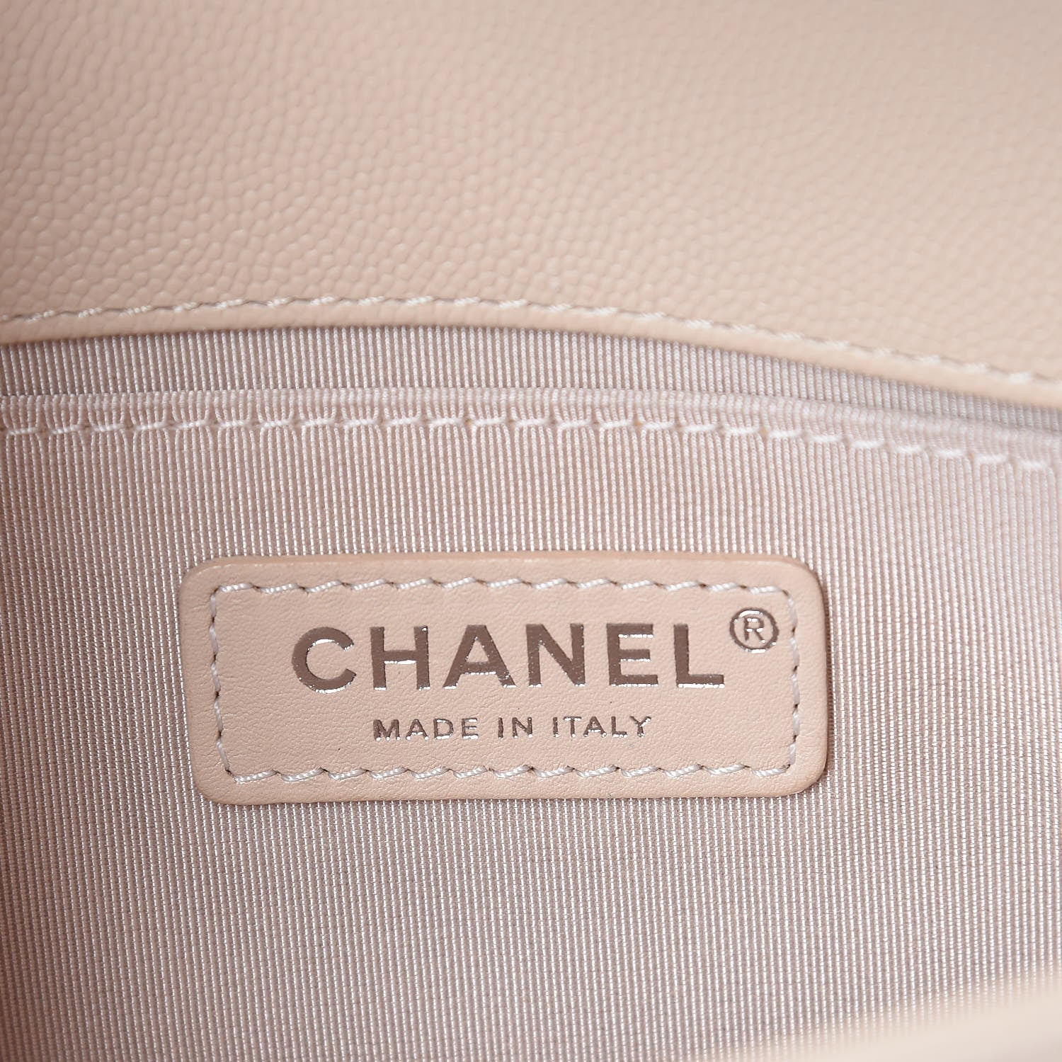 Chanel Caviar Chevron Quilted Small Boy Flap Light Beige 6 of 10