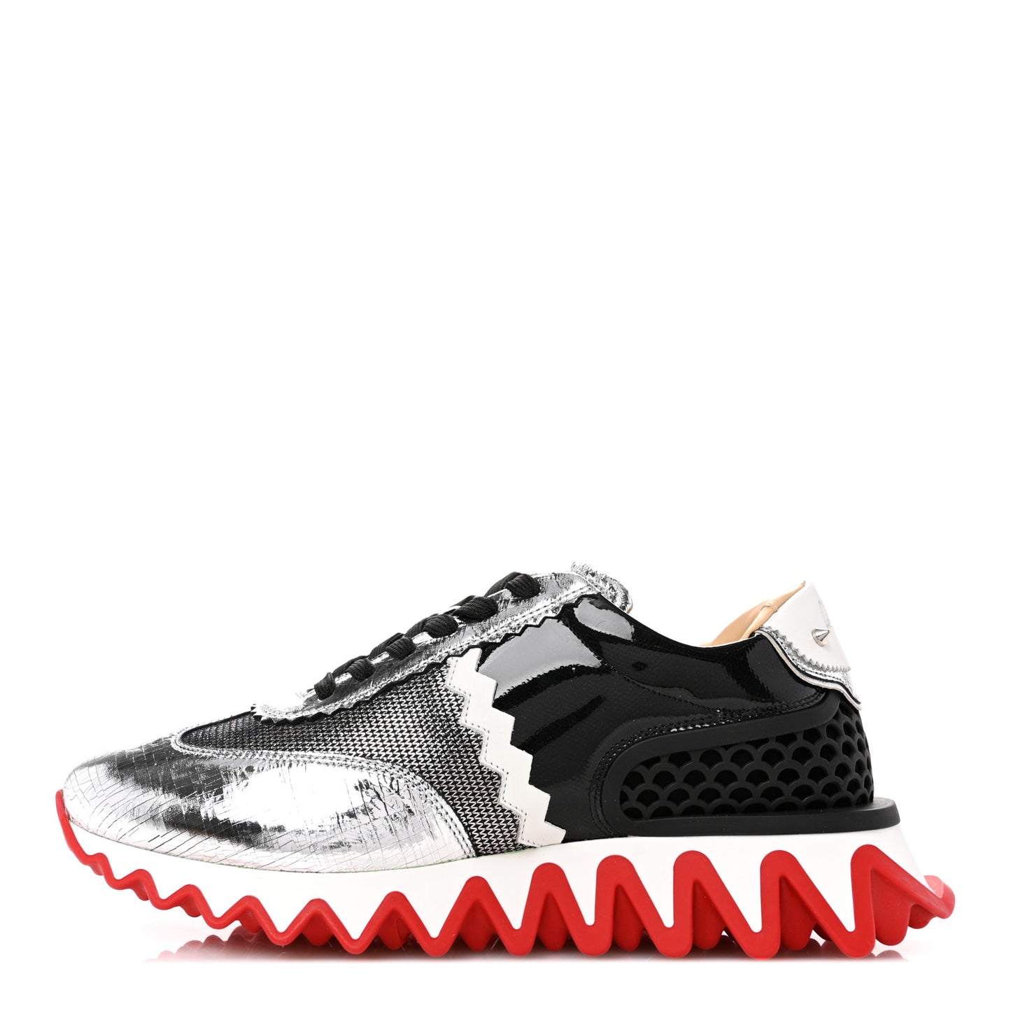 Cracked Nappa Calfskin Mens Loubishark Sneakers 41 Multicolor