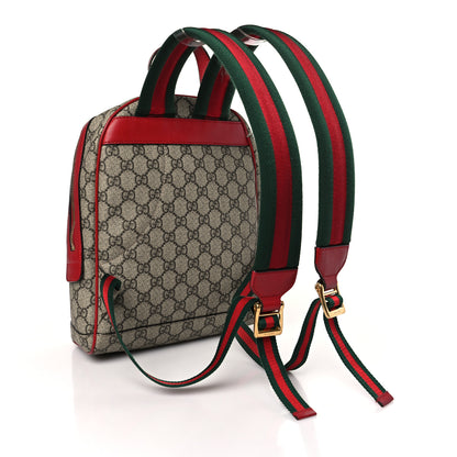 Gucci GG Supreme Monogram Web Kingsnake Heart Embroidered Small Day Backpack Red 3 of 10