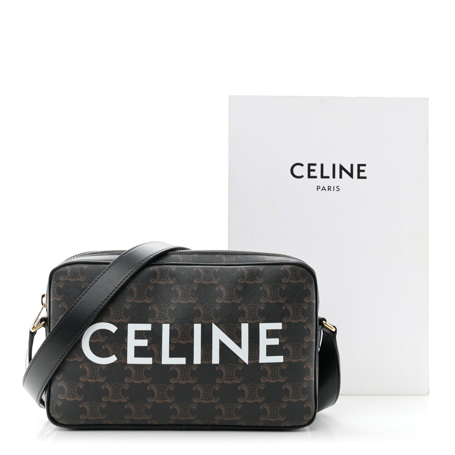 Triomphe Canvas Medium Messenger Bag Black