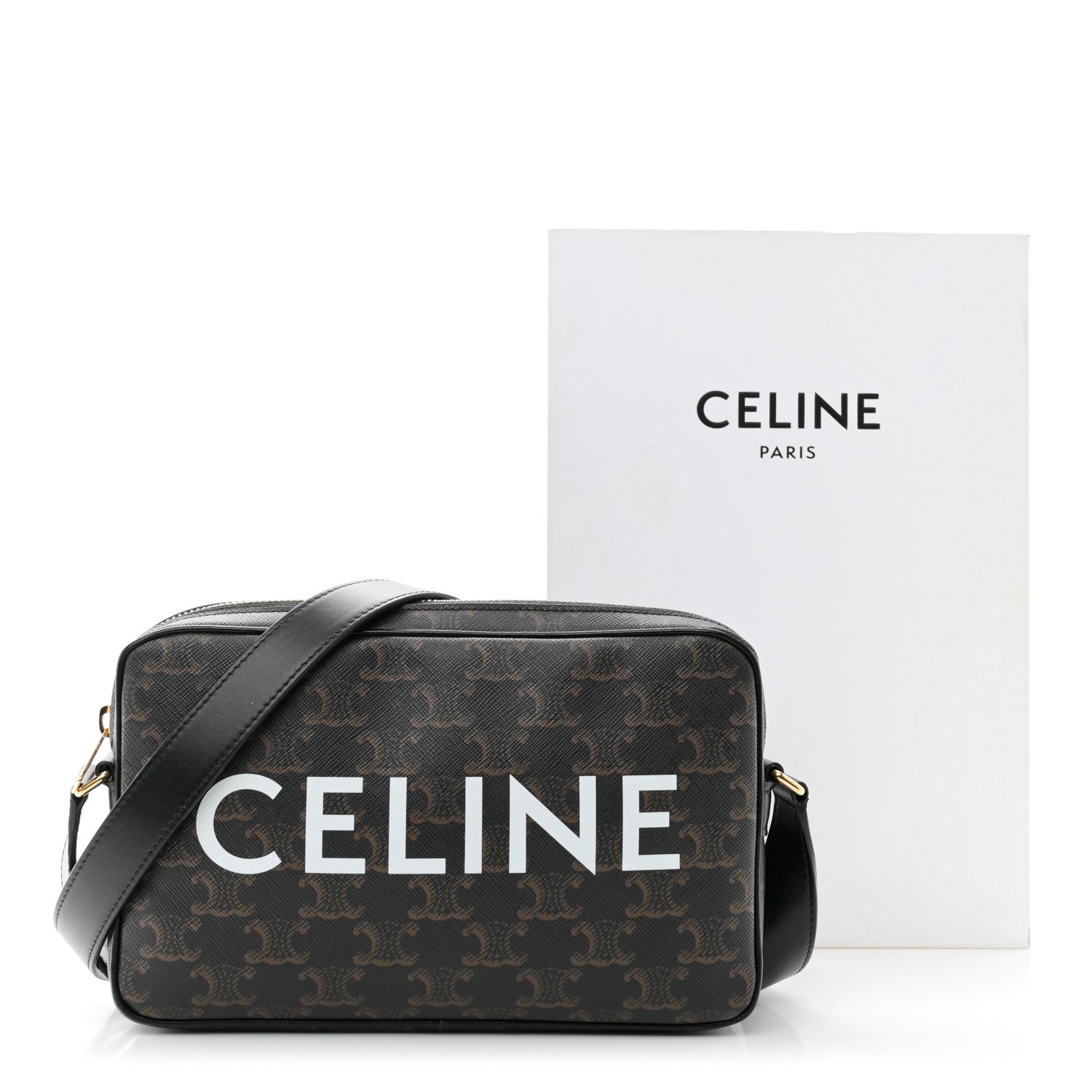 Celine Triomphe Canvas Medium Messenger Bag Black 11 of 11