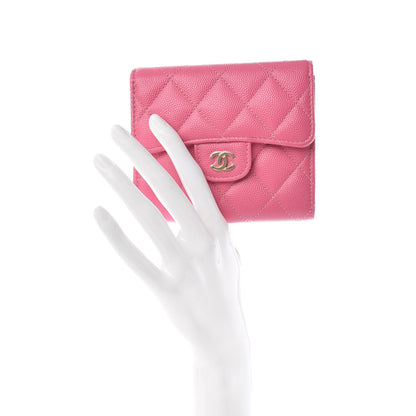 Chanel Caviar Quilted Compact Flap Wallet Pink 2 of 8