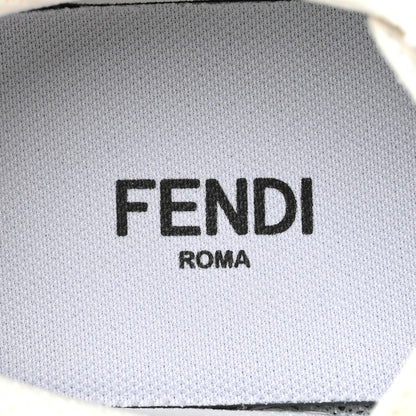 Fendi Fabric Jacquard Vitello Technical Fabric FF Womens Fendi Force Low Top Sneakers 38 Tobacco Black Ultrawhite White 8 of 9