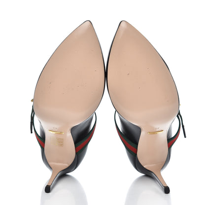 Gucci Malaga Kid Sylvie High Heel Pumps 40 Black 5 of 9