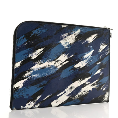 Louis Vuitton Canvas Printed Brushstroke Camouflage Pochette Jour GM Blue 3 of 6