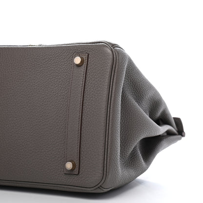 Hermes Taurillon Clemence Lizard Club Birkin 35 Etain Graphite 9 of 10