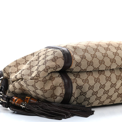 Gucci Monogram Medium Techno Horsebit Hobo Brown 9 of 10