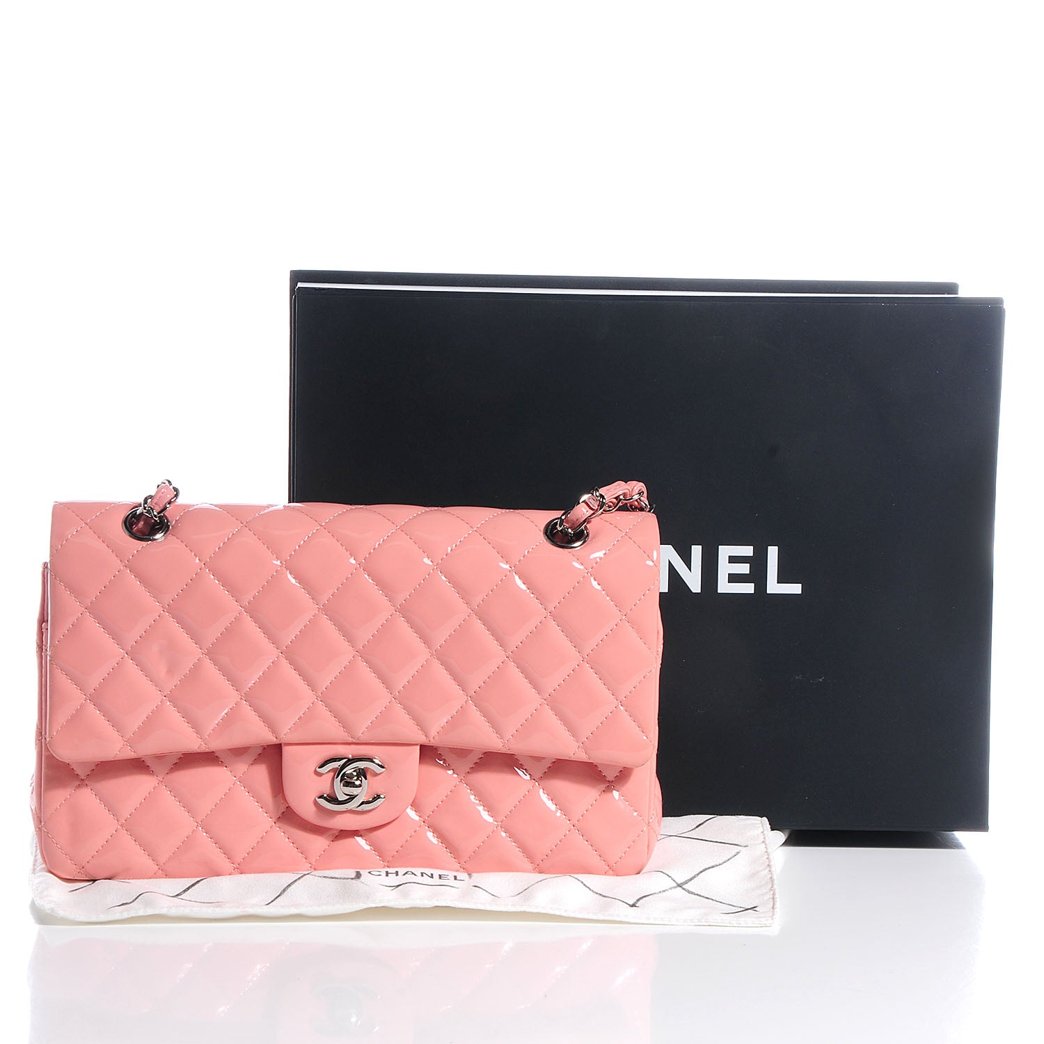 Chanel Patent Medium Double Flap Pink 5 of 9