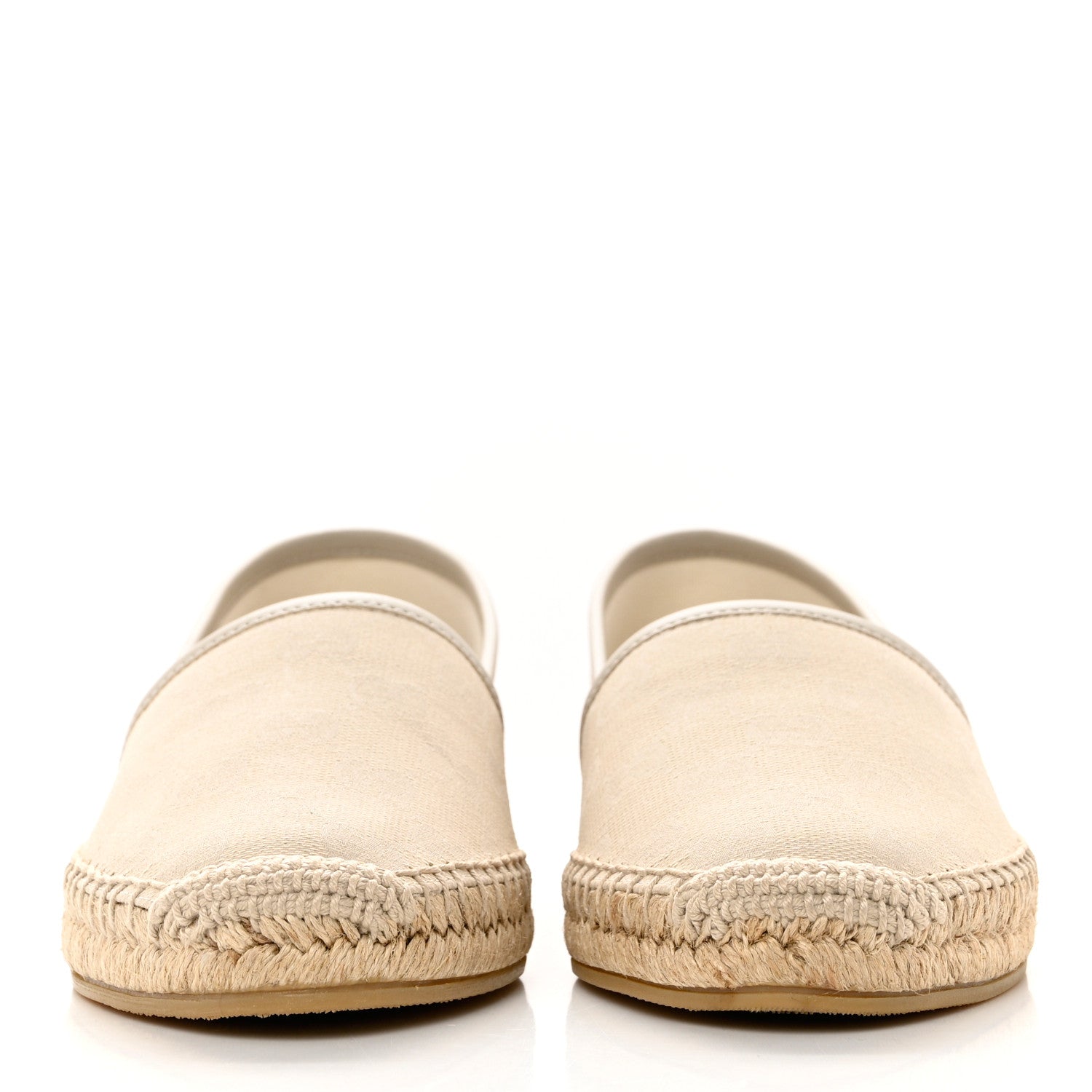 Gucci Washed Cotton Miro Soft Calfskin GG Monogram Espadrilles 36 White Mystic White 2 of 8