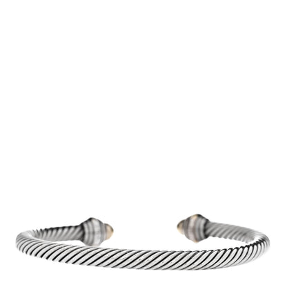 David Yurman Sterling Silver 14K Yellow Gold 5mm Cable Classics Dome Bracelet 2 of 3