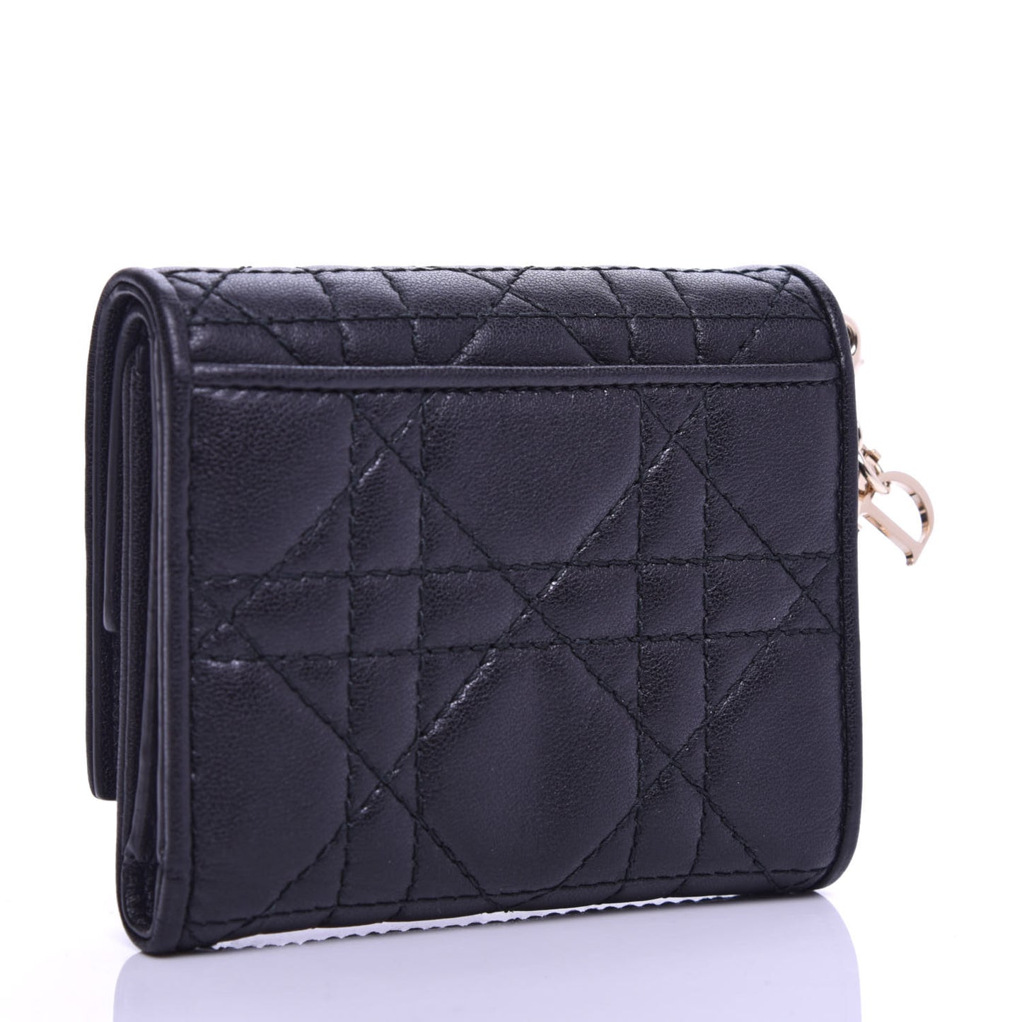 Lambskin Cannage Lady Dior Lotus Wallet Black