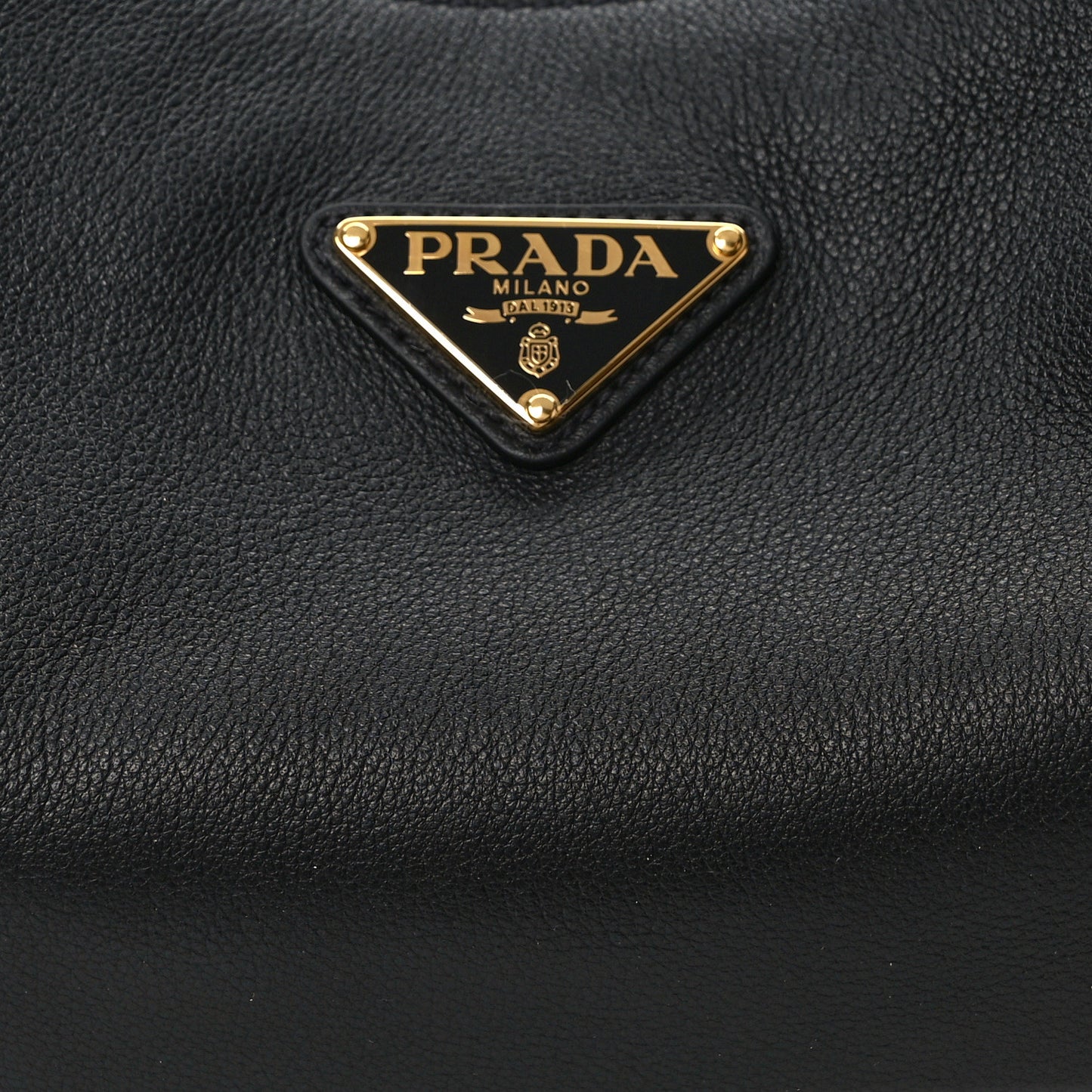 Soft Calfskin Arque Shoulder Bag Black