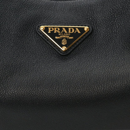 Prada Soft Calfskin Arque Shoulder Bag Black 10 of 11