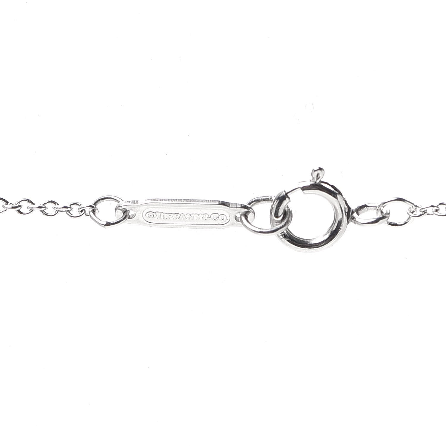 Tiffany Platinum Diamond Small Heart Lock Pendant Necklace 4 of 5