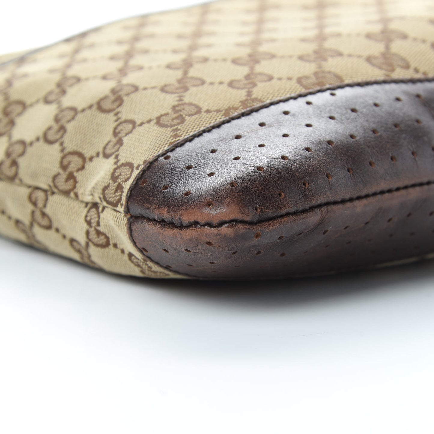 Monogram Calfskin Perforated Medium Flat Messenger Bag Dark Brown