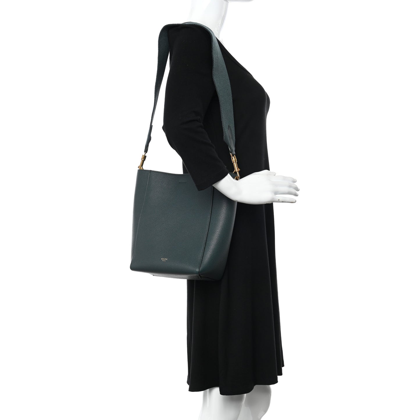Soft Grained Calfskin Small Sangle Bucket Bag Amazone
