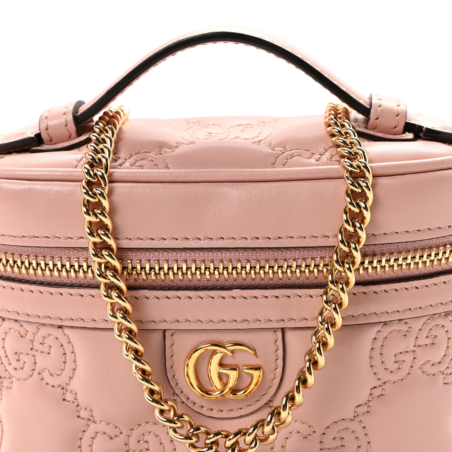 Calfskin GG Matelasse Mini Top Handle Bag Perfect Pink